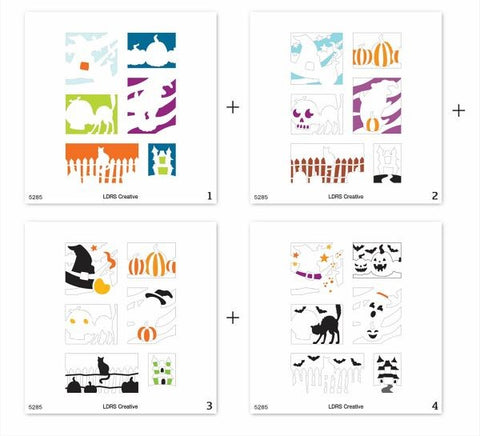 Postage Collage Layering Stencils - Halloween