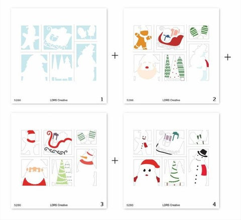 Postage Collage Layering Stencils - Season's Greetings