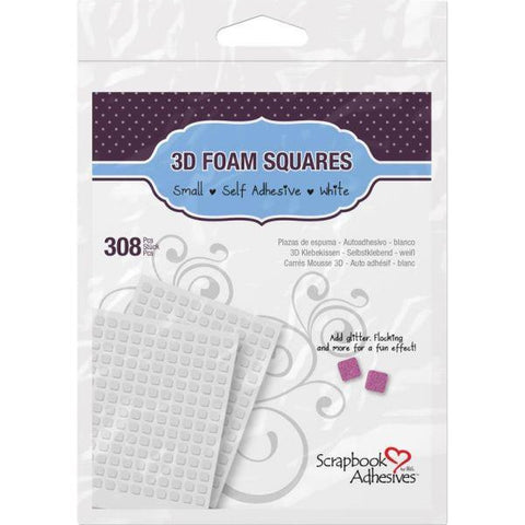 3D Self-Adhesive Foam Squares 308/Pkg - white small