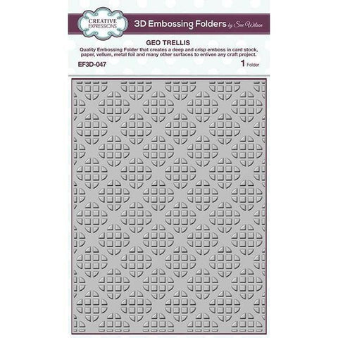 3D Embossing Folder - Geo Trellis