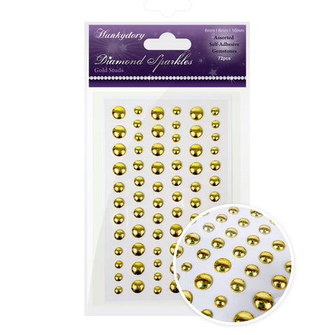 Diamond Sparkles Gemstones - Gold Stud Embellishments