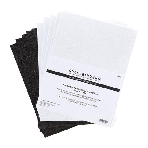Pop-Up Cutting Glitter Foam Sheets - Black & White