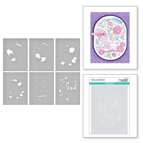 Stylish Ovals Collection - Stylish OVal Floral Bird Layering Stencils