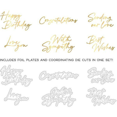 Foil Script: Wishes - Hot Foil Plate & Dies