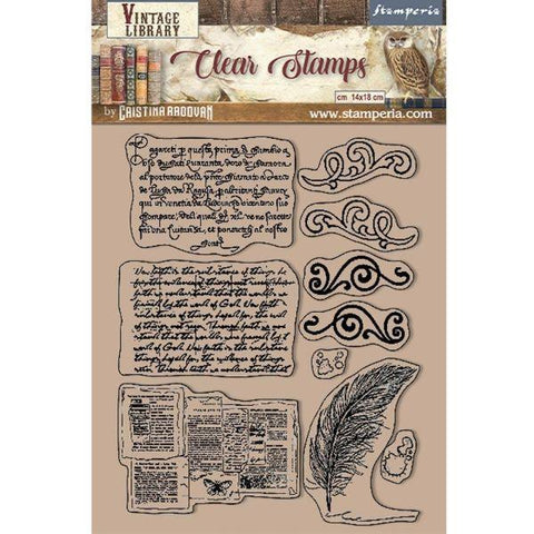 Vintage Library - Clear Stamps - Calligraphy