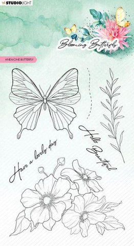 Blooming Butterfly - Anemone Butterfly - Clear Stamps