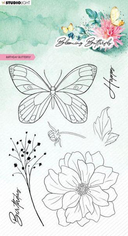 Blooming Butterfly - Birthday Butterfly - Clear Stamps
