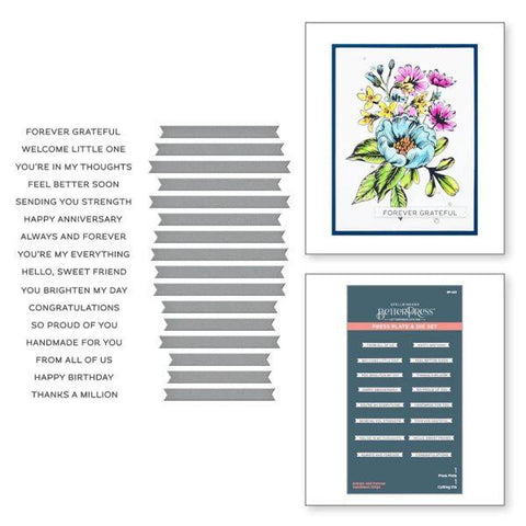 BetterPress Collection - Always and Forever Sentiment Strips Press Plate & Die Set