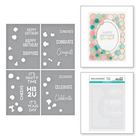 It's My Party - Balloon Garland & Sentiments Layering Stencils