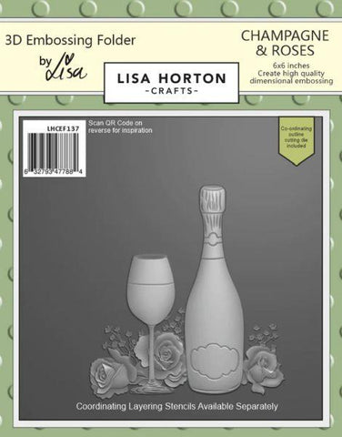 Champagne & Roses - 3D Embossing Folder & Die