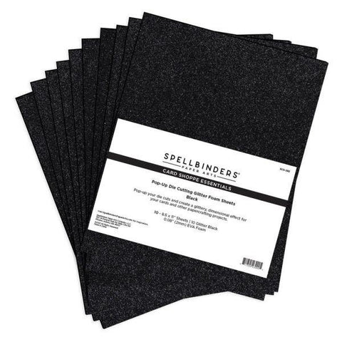 Pop-Up Die Cutting Glitter Foam Sheets - Black