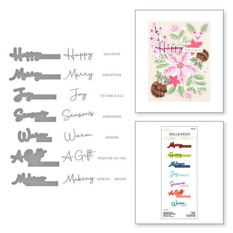 Classic Christmas Collection - Christmas Die & Glimmer Sentiments Hot Foil Plate & Die Set