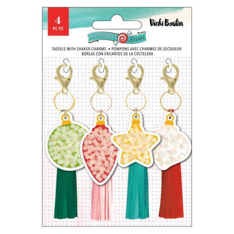 Peppermint Kisses - Tassels with Shaker Charms