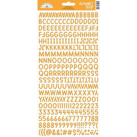 Alphabet Soup Puffy Alpha Stickers - Tangerine