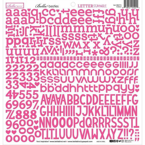 Besties Letter Scramble Alpha Stickers - Punch