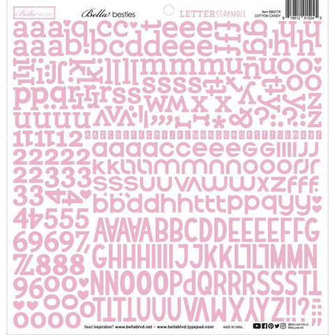 Besties Letter Scramble Alpha Stickers - Cotton Candy
