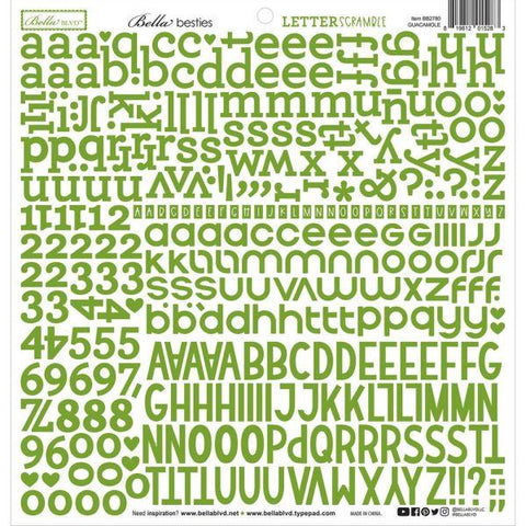 Besties Letter Scramble Alpha Stickers - Guacamole