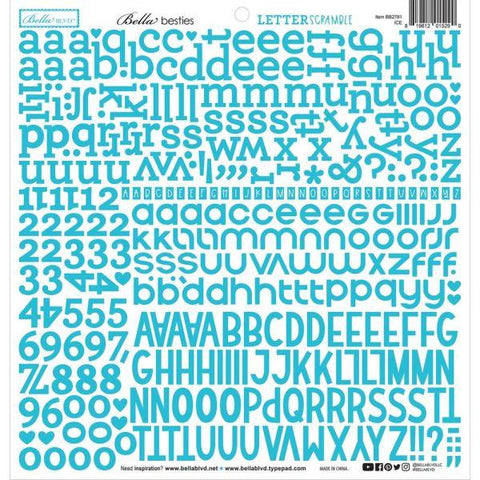 Besties Letter Scramble Alpha Stickers - Ice