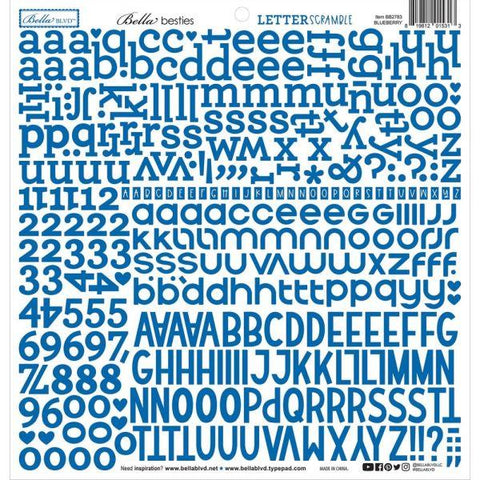 Besties Letter Scramble Alpha Stickers - Blueberry