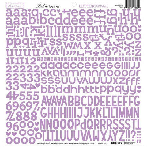 Besties Letter Scramble Alpha Stickers - Plum