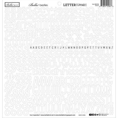 Besties Letter Scramble Alpha Stickers - White