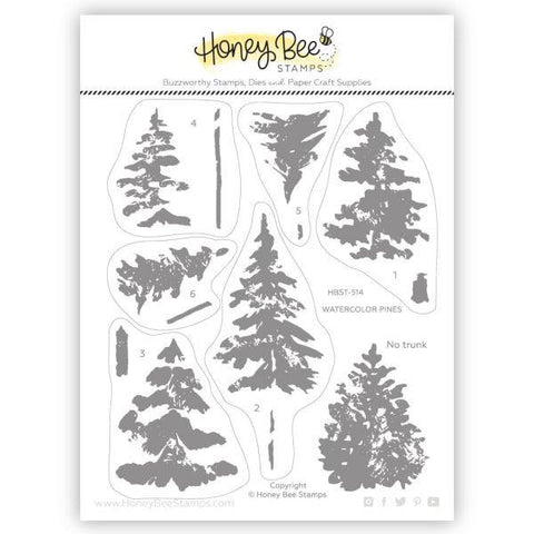 Watercolor Pines - Clear Stamps