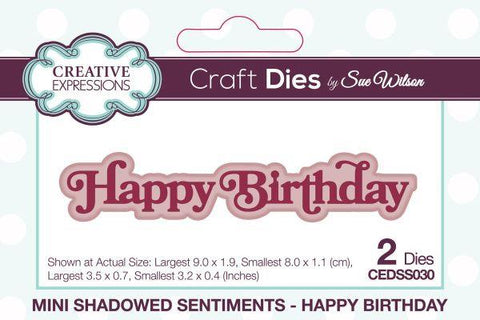 Mini Shadowed Sentiments - Happy Birthday