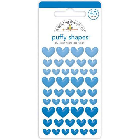 Puffy Stickers - Mini Hearts - Blue Jean