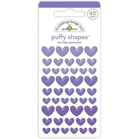 Puffy Stickers - Mini Hearts - Lilac