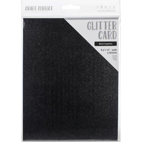 Craft Perfect Glitter Cardstock - Black Sapphire