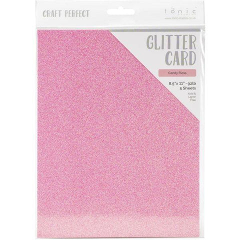 Craft Perfect Iridescent Glitter Cardstock - Candy Floss