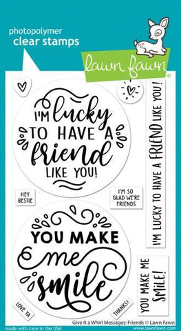 Give It A Whirl Messges:  Friends - Clear Stamps