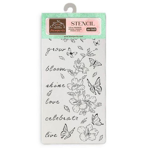 Create Happiness Secret Diary - Stencil - Flowers