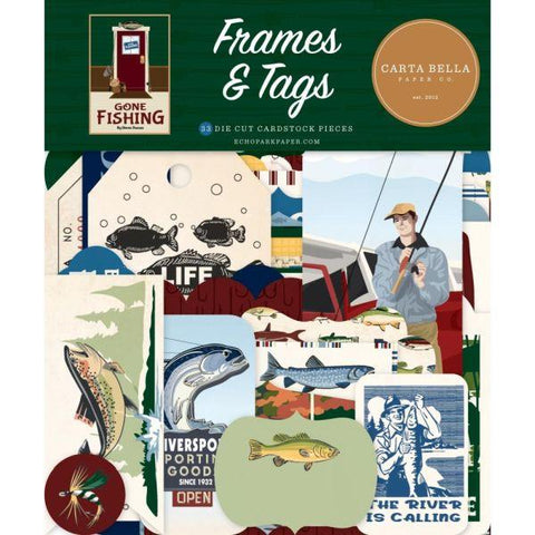 Gone Fishing - Ephemera - Frames & Tags