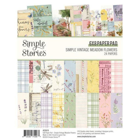 Simple Vintage Meadow Flowers - 6x8 Paper Pad