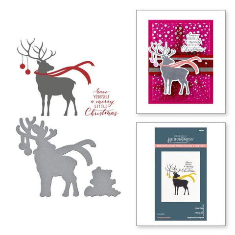 Home for the Holidays Collection - Dashing Reindeer Registration Press Plate & DIe Set