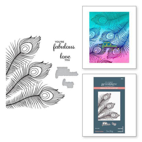 Peacock Paradise Collection - Fabulous Feathers Press Plate & Die Set