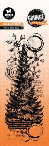 Grunge Collection - Clear Stamps - Winter Pine Tree