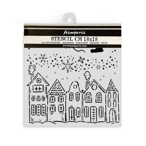 Classic Christmas - Stencil - Houses