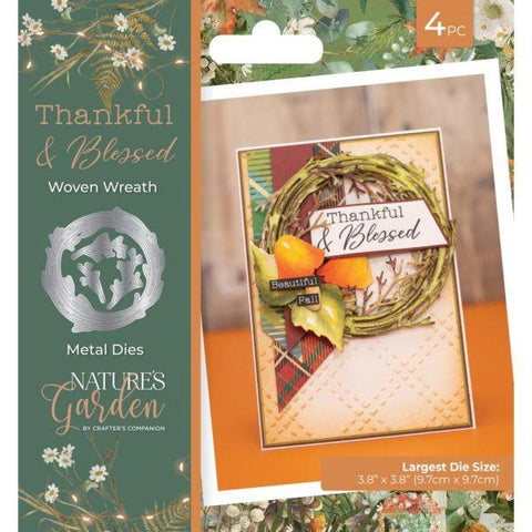 Thankful & Blessed - Woven Wreath - Dies