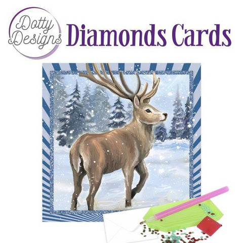 Diamond Art Card Kit - Reindeer in the Snow