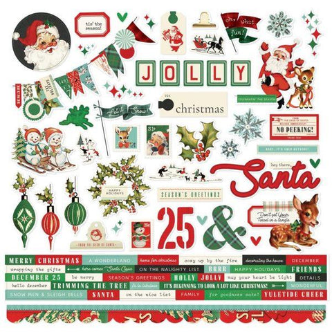 Simple Vintage Holly Jolly - Stickers