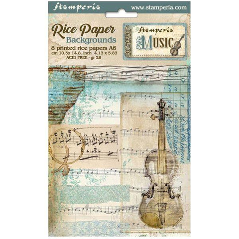 Music -A6 Rice Paper Pack