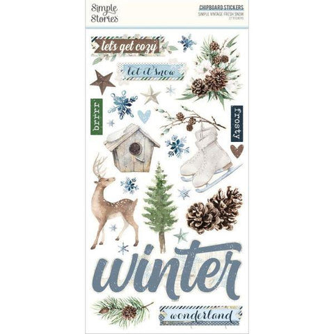 Simple Vintage Fresh Snow - Chipboard