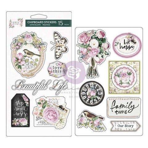 Serene Petals - Chipboard Stickers