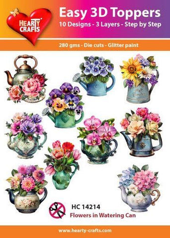 Easy 3D Toppers - Flowers in Watering Cans