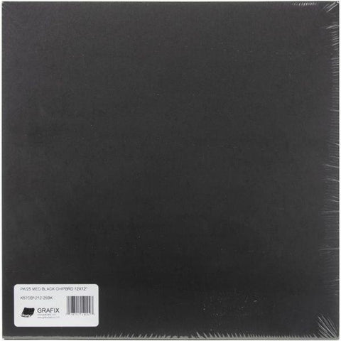 12x12 Chipboard Sheets - Black