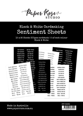 Cardmaking Sentiments - Black & White