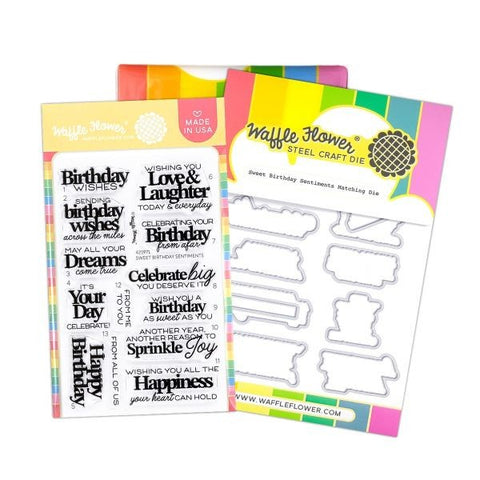 Sweet Birthday Sentiments - Stamp & Die Combo