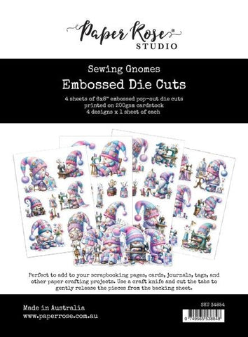 Sewing Gnomes - Embossed Die Cuts